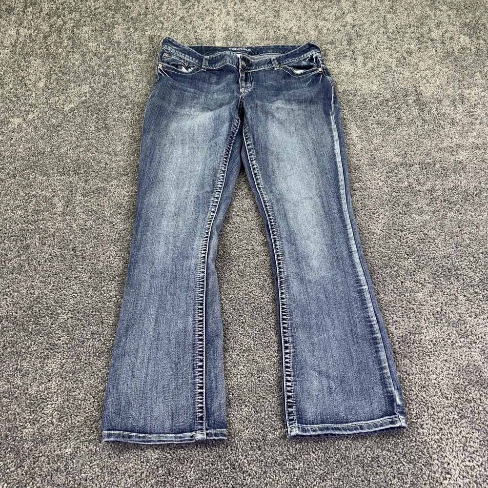 Maurices Jeans Womens 14 Blue Mid Rise Bootcut Stretch Medium Wash Denim
